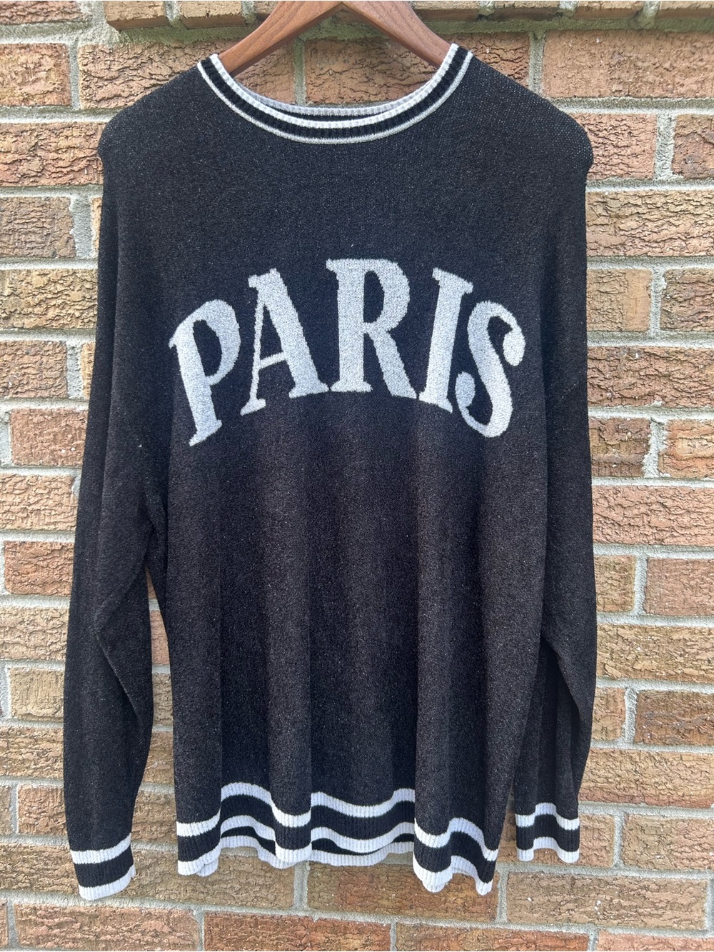Show Me Your MuMu oversized fit Black Sweater with White Trim size XS